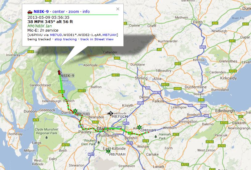 MM/N8IK running APRS in Scotland